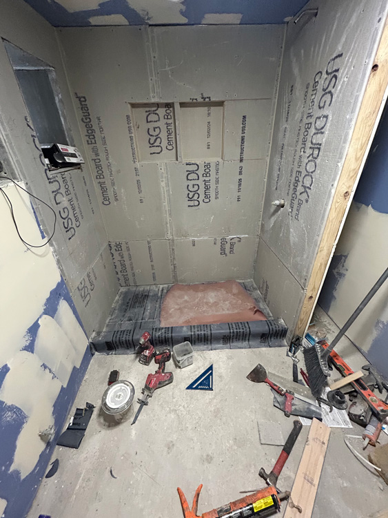 Bathroom remodel project in Chicago by Ortega Construction