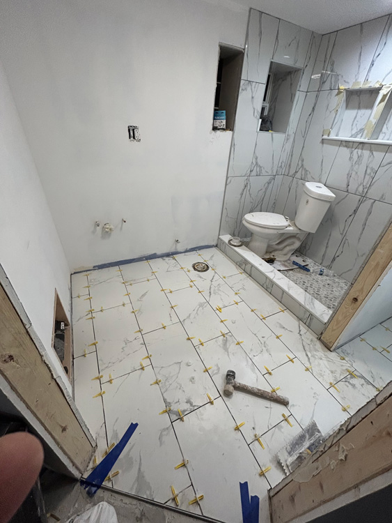 Bathroom remodel project in Chicago by Ortega Construction