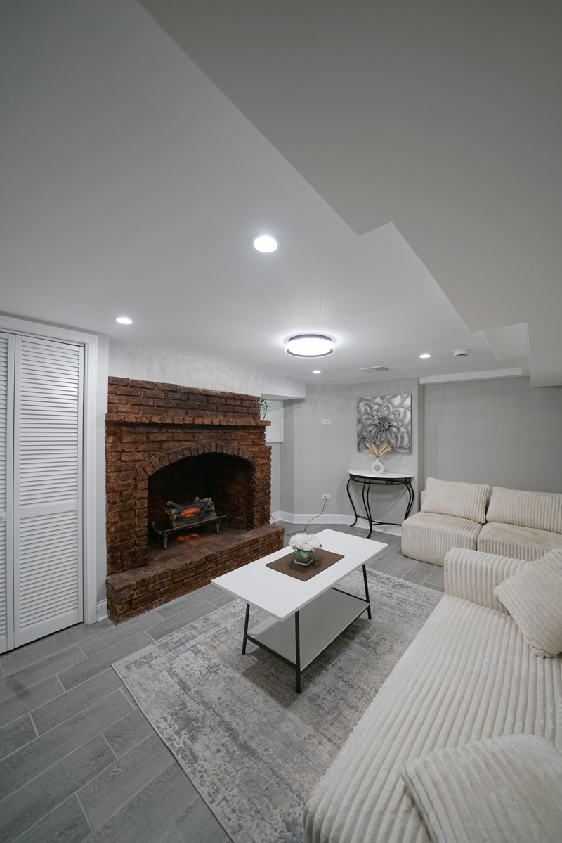 Living room painting and finish work in Chicago by Ortega Construction